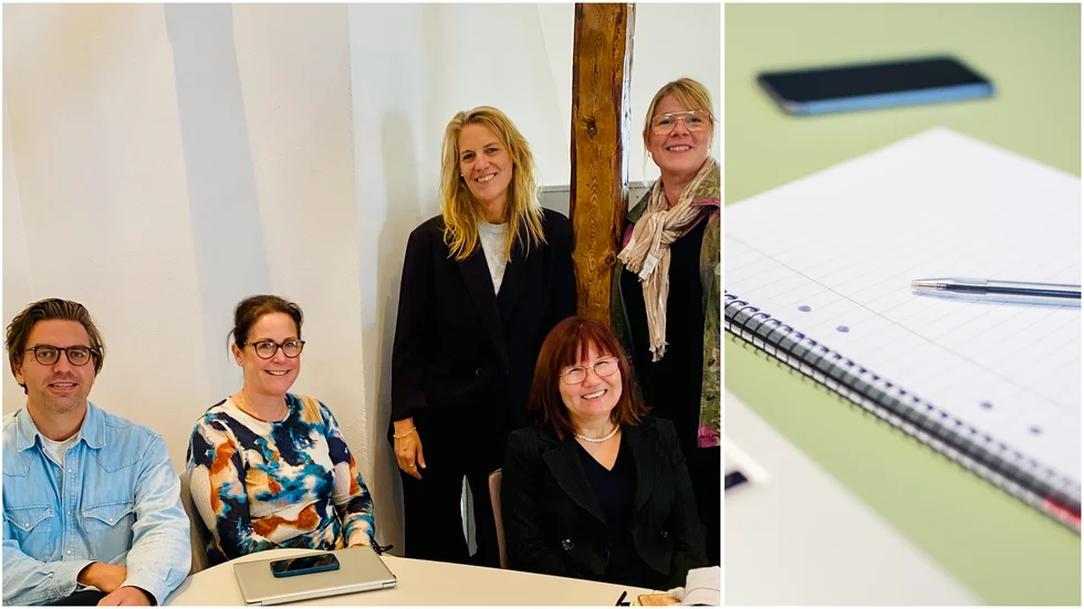 "Drakarna" från förra omgången. Från vänster: Jonas Larsson Gadd, investerare, Anna Thor, investerare, Sarah Pehrsdotter, verksamhetsledare på Katec Sörmland, Lora Leijoned, entreprenör och investerare samt Anna Roos, affärsutvecklare. 