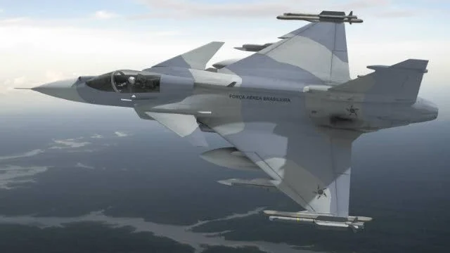 Gripen. Brasilien har beställt 36 Gripen-plan av Saab.