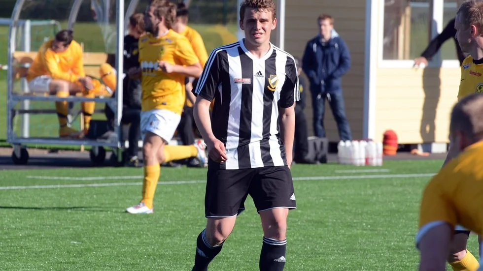 Arvid Borell gjorde ett av tröstmålen för Rimforsa. Foto: Ossian Mathiasson