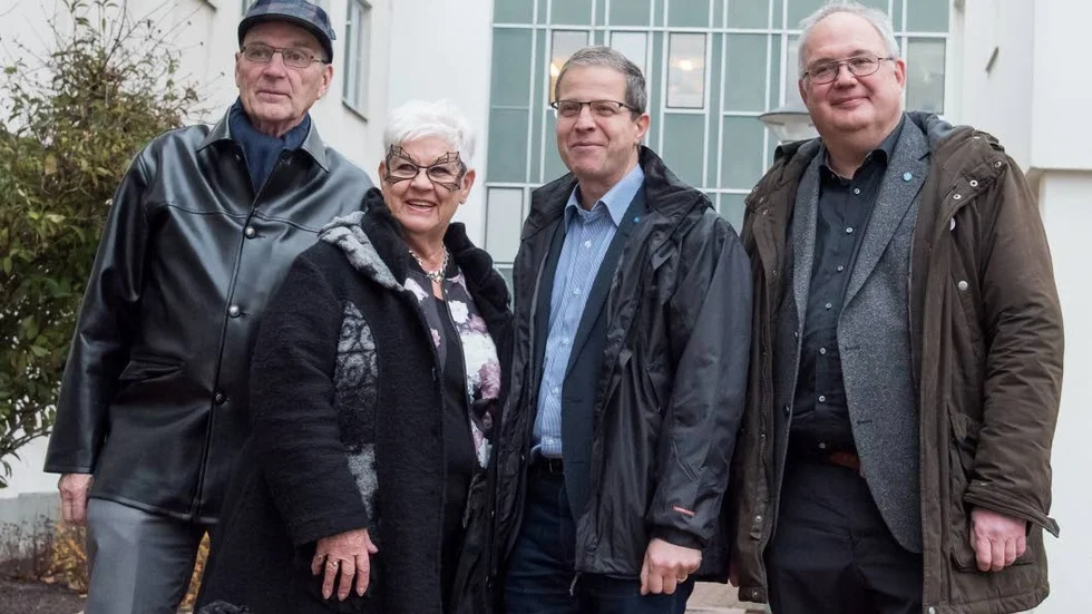 Sverigedemokraterna presenterade under tisdagen sitt budgetförslag för Region Kalmar län. Från vänster: Claus Zaar, Britt-Marie Sundqvist, Martin Kirchberg och Bo Karlsson.