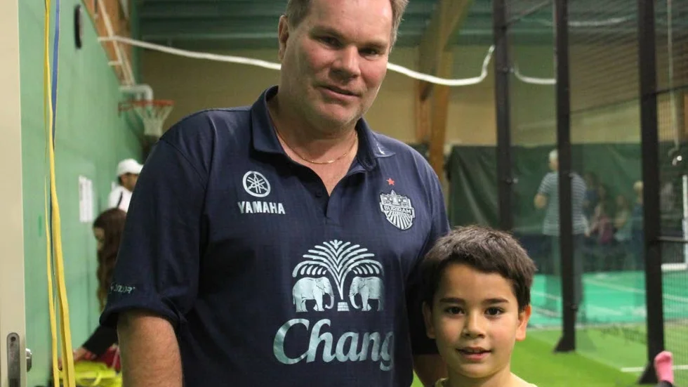 Roger och Tobias Fredriksson såg fram emot att prova fler racketsporter.
