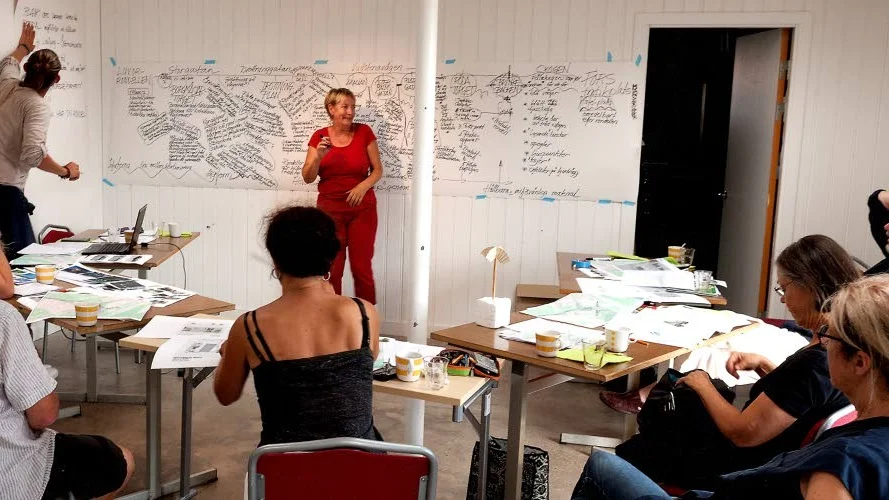 Planering. Gestaltningsgruppen under ett av många möten.