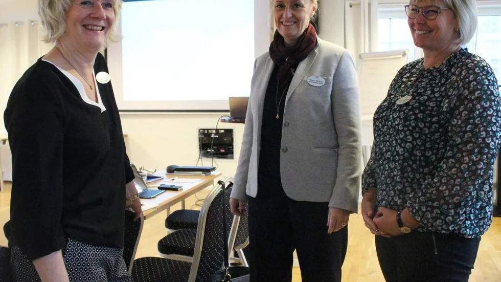 Verksamhetschef Yvonne Larsen med förskolecheferna Marie Stråhlin och Helene Eriksson ser fram emot det nya samarbetet som väntar.