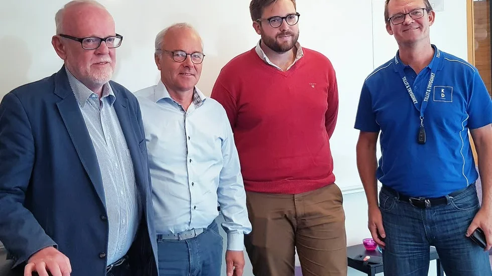 Kenneth Söderman (L), Thomas Säfström (C), Erik Backman (M) och Erik Forslund (KD) representerar Alliansen, som tar över makten i Motala.