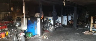 Klubblokalen totalförstördes i branden