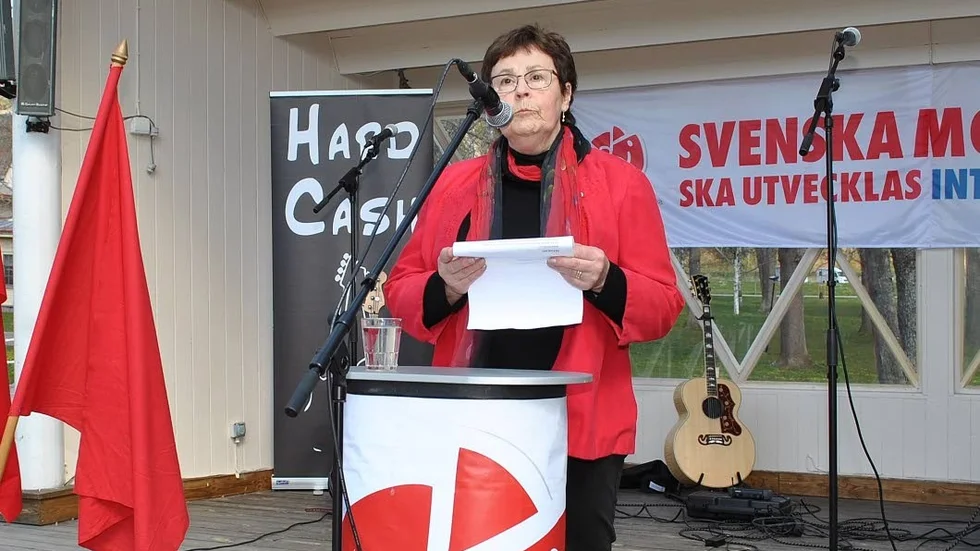 Lokal talare. Gerd Aronsson pratade om politik på det lokala planet.