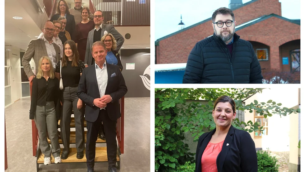 Från vänster: De nominerade M-politikerna med Harald Hjalmarsson i spetsen. Överst: Dan Nilsson som toppar S kommunlista. Nedan: På mötet fastställdes att Angelica Katsanidou toppar S regionlista. Något vi berättat tidigare.