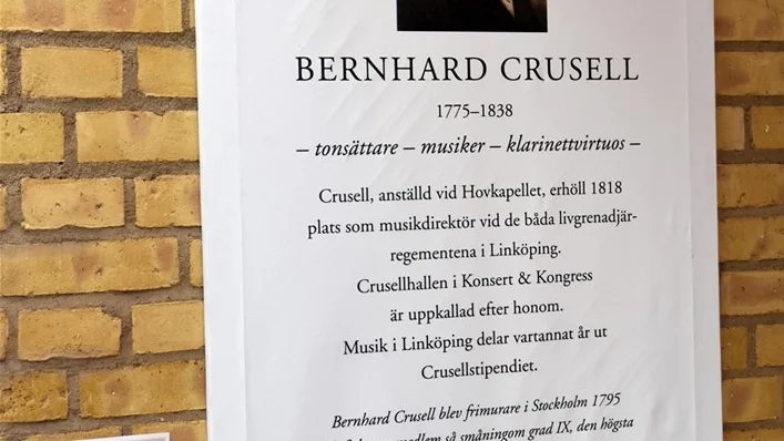 Stipendiet är uppkallat efter Bernhard Crusell som var verksam i Linköping under 1800-talet. Foto: Carolina Fransson