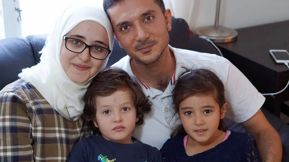 Fatima Al-nabhan och Mohammed Saied med barnen Mustafa och Lujain.