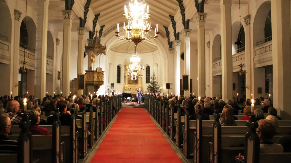 Stämningsfullt. Publiken fick lyssna på många vackra julsånger.