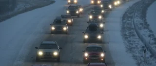 Så var trafiken när snön kom