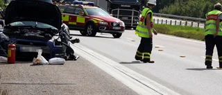 Varningsskylt vid olyckan nerkörd
