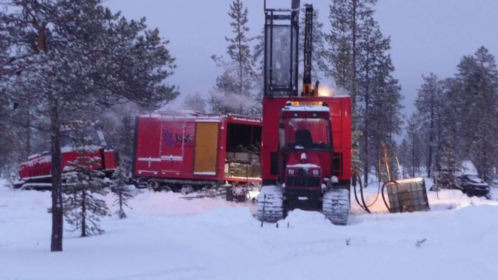 Det råder full aktivitet vid Pellivuoma som är mera skogsbevuxet jämfört med Tapulivuoma.FOTO: NORTHLAND RESOURCES