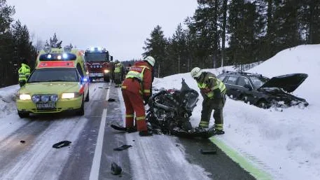 En person skadades allvarligt vid gårdagens skoterolycka i närheten av Kurravaara, norr om Kiruna. Foto: kenneth paulsson