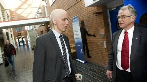 LKAB:s vd Ola Johnsson och styrelsordförande Björn Sprängare har just nu inte mycket att jubla över. Kraftiga produktionsneddragningar och ett resultatras på hela 94 procent. FOTO: Kurt Engström