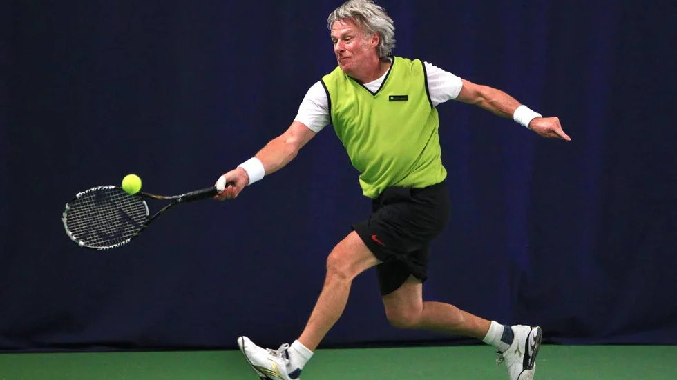 Tennisspel. Björn Borg har spelat flera gånger i Linköping Sportcenter.