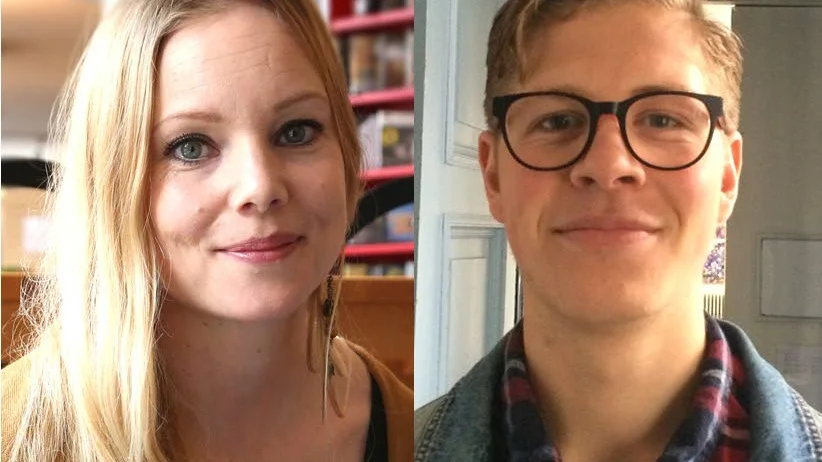 Emelie Wedhäll och Jonathan Stribrny, kulturstipendiater i Mjölby.