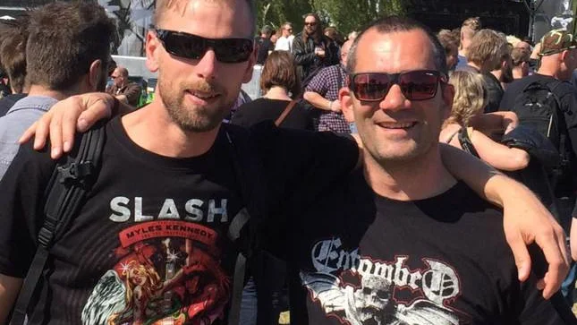 Kristian Weineholm, till vänster, och vännen Tomas Flygare, till höger på Sweden Rock.