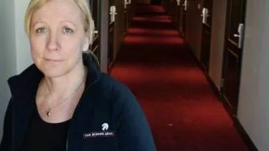 Rita Stoor är hotellchef för Bishops inn som öppnade sina 37 rum för bokning i går.
FOTO: HANS STERNLUND