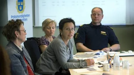 Gerd Bergman, Barbro Müller, och Maria Strömgren, från kommunen, och Håkan Ershammar, polisen, är alla med i Luleås brottsförebyggande råd.                               FOTO: Kurt Engström
