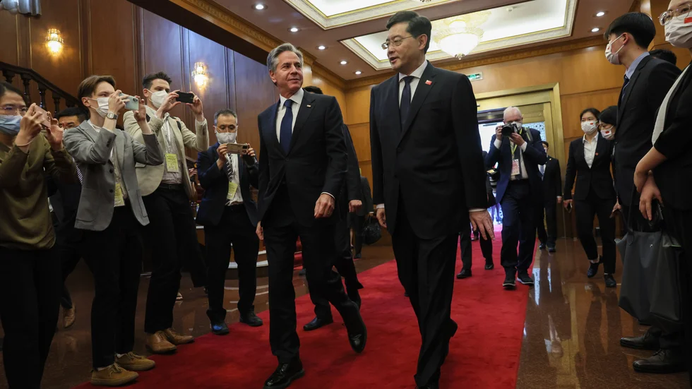 USA:s utrikesminister Antony Blinken och Kinas utrikesminister Qin Gang.
