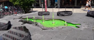 Två illgröna fontäner i centrala Uppsala: "Är ju sabotage"