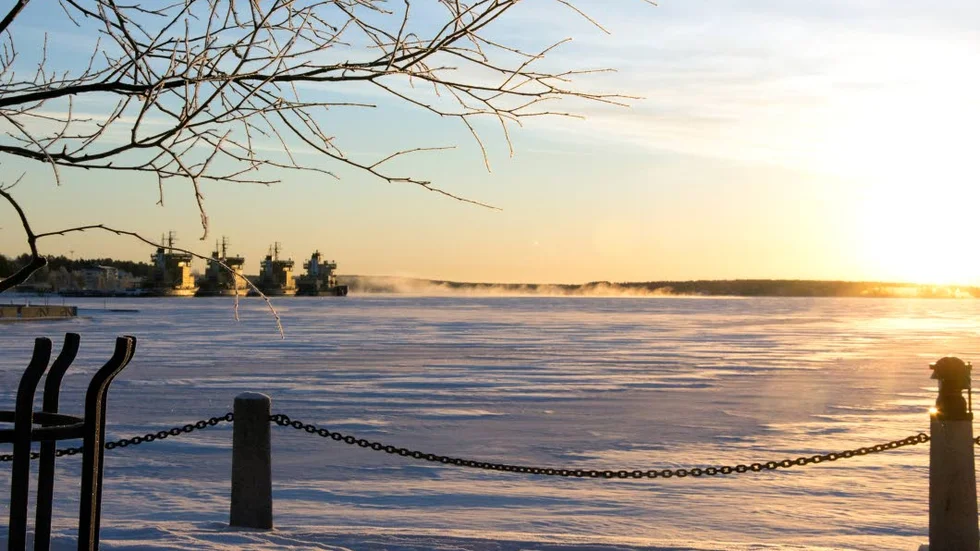 Kall morgon i Luleå.