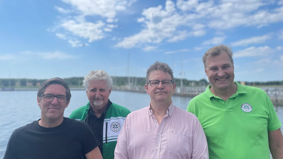 Det är denna kvartett som ligger bakom namnbytet och satsningen av stadion, från vänster Björn Fredlund(S), Stefan Lindeberg (NKK), Tommy Jonsson (M) och Conny Edholm (NKK).