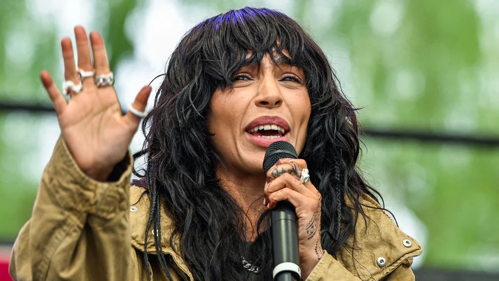 Loreen framträder i Kungsträdgården efter vinsten i ESC. Arkivbild.
