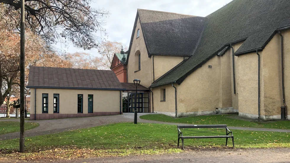 Skiss över förslaget på utbyggnad vid Fors kyrka.