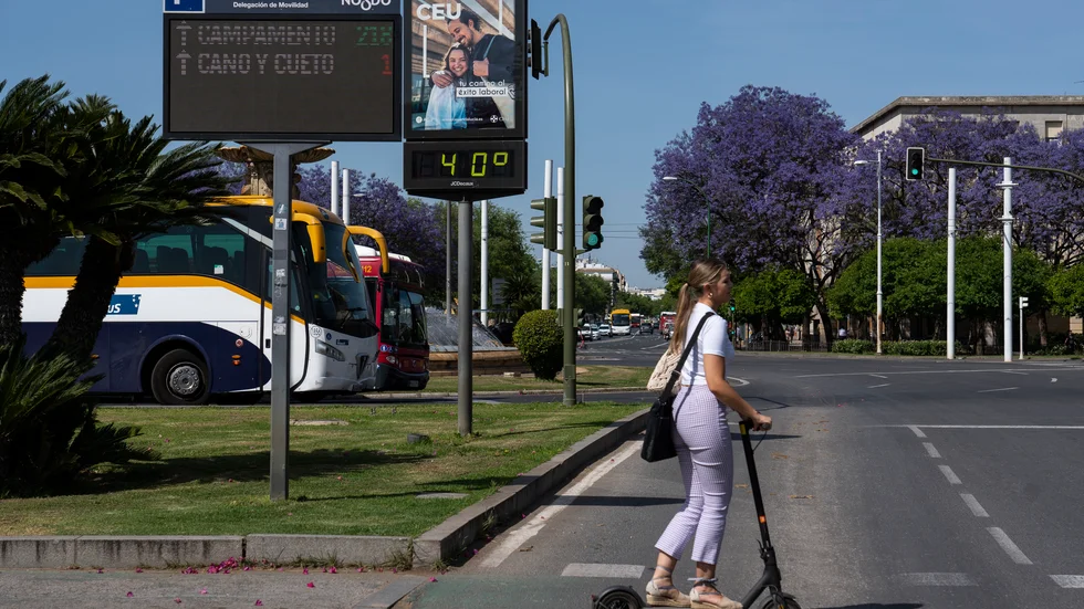 Temperaturen i Sevilla, Spanien, steg lokalt till 40 grader i torsdags.