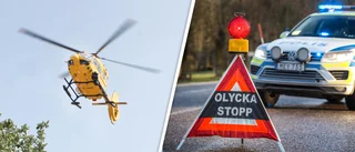 En till sjukhus med helikopter efter trafikolycka