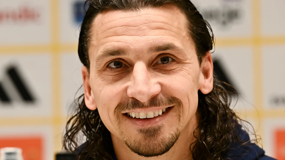 Zlatan Ibrahimovic under presskonferens inför EM-kvalpremiär mot Belgien förra året. Arkivbild.