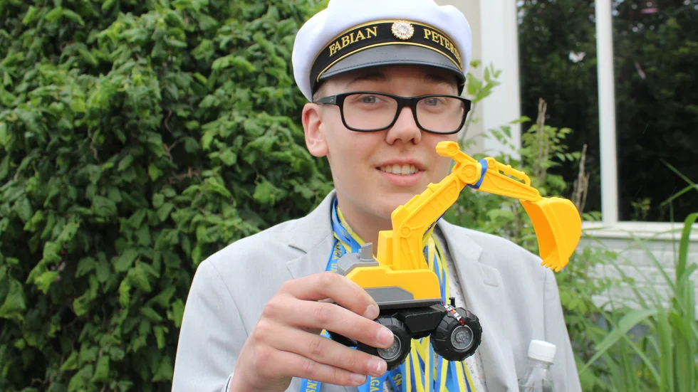 Inte så svårt att gissa vad Fabian Petersson ska syssla med efter studenten.