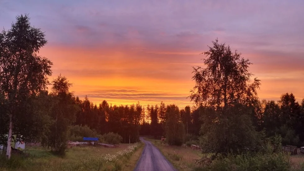 Soluppgång en tidig morgon i Västra Vitåfors.