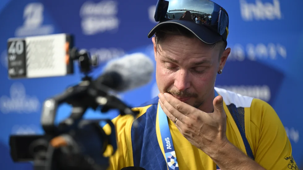 En bedrövad Rickard Levin Andersson efter OS-finalen.