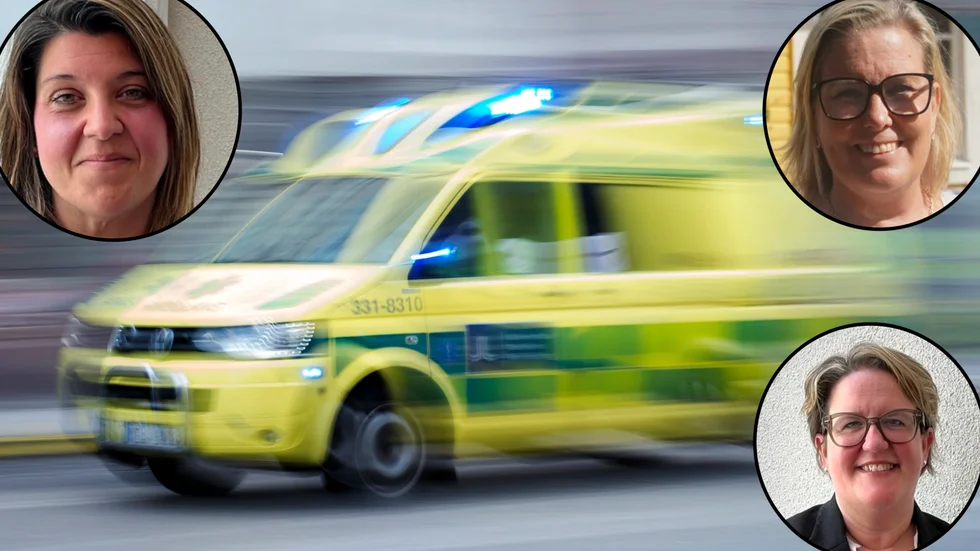 Angelica Katsanidou (S) till vänster, Malin Sjölander (övre högra hörnet (M) och Karin Helmersson (C) ingår i presidiet. De har nu beslutat att skänka ambulanserna.