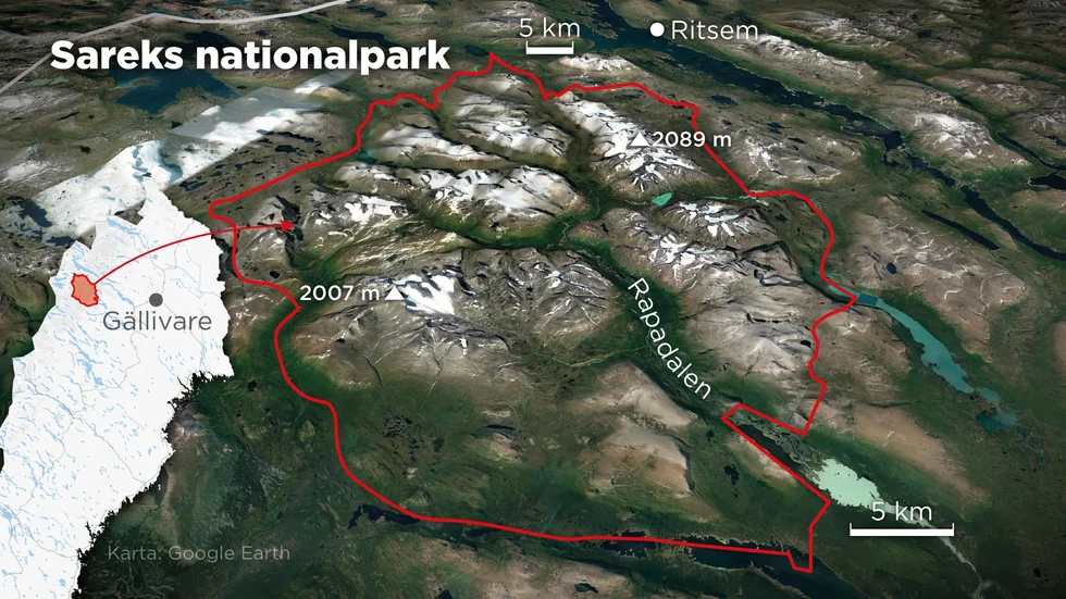 Sareks nationalpark ligger i Jokkmokks kommun och är cirka 2|000 kvadratkilometer stor.