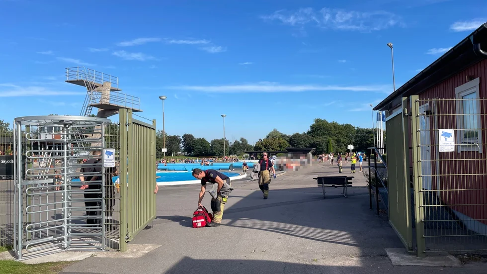 Centralbadet efter drunkningsolyckan i augusti 2022.
