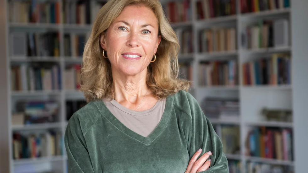 Åsa Melin startat Klimakteriepodden. I dag har podcasten en bra bit över 10 000 lyssnare i veckan.  
Foto: Fredrik Sandberg / TT / kod 10080