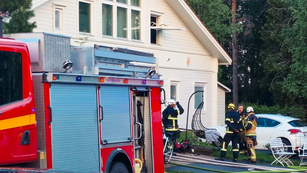 Räddningsinsats i Gällivare efter ett larm om en villabrand.