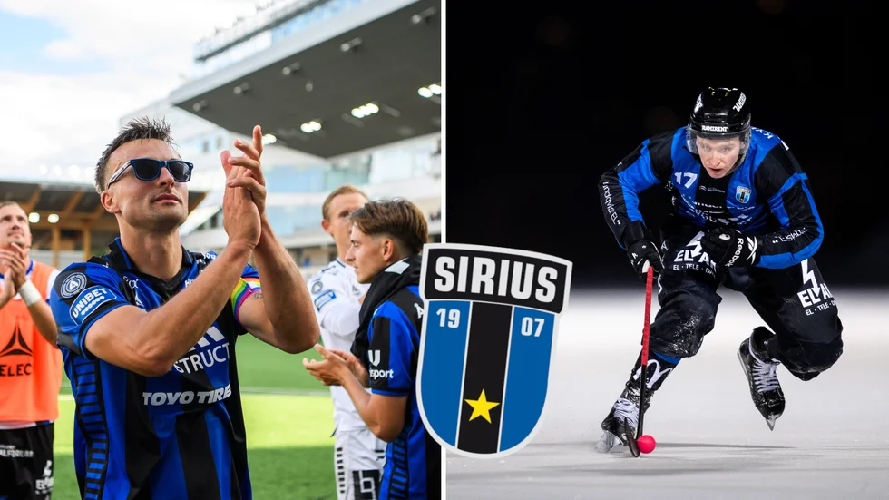 Sirius Fotboll, här med Henrik Castegren (t v), kan låna ut pengar till Sirius Bandy, som här representeras av Nils Bergström.
