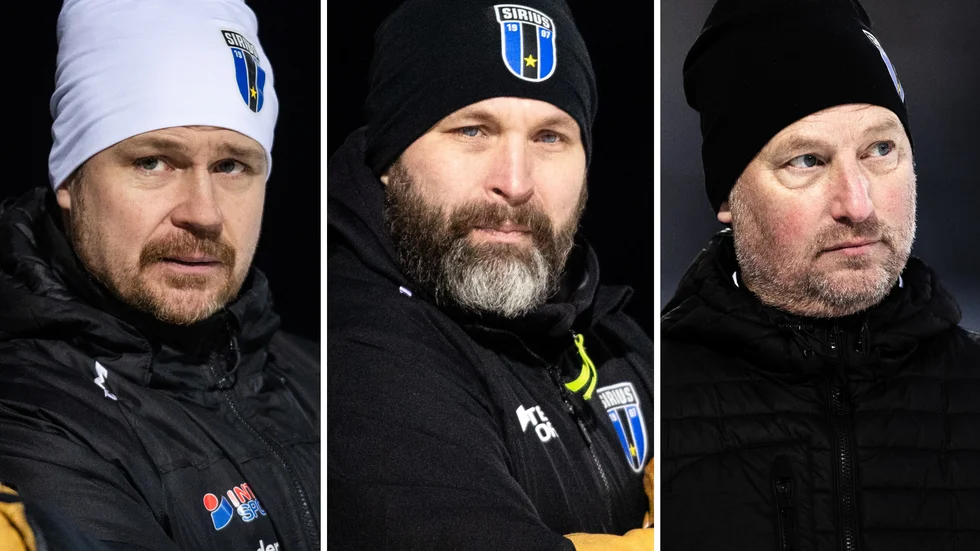 Siriustränarna (fr v) Olle Gabrielsson, Oskar Robertson och Jonas Holgersson.