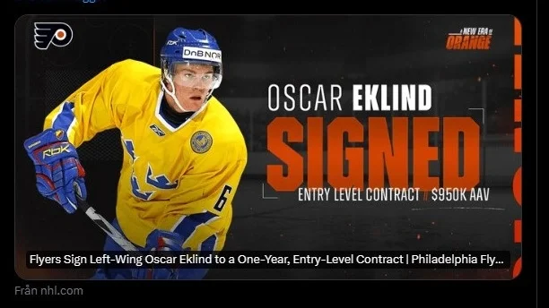    Oscar Eklind blev Oscar Eklund.