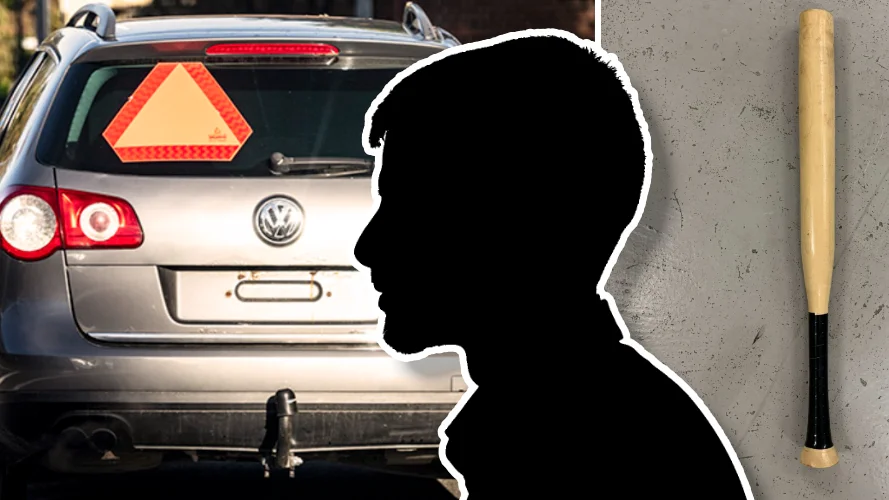 Ung pojke blev fast i poliskontroll. 