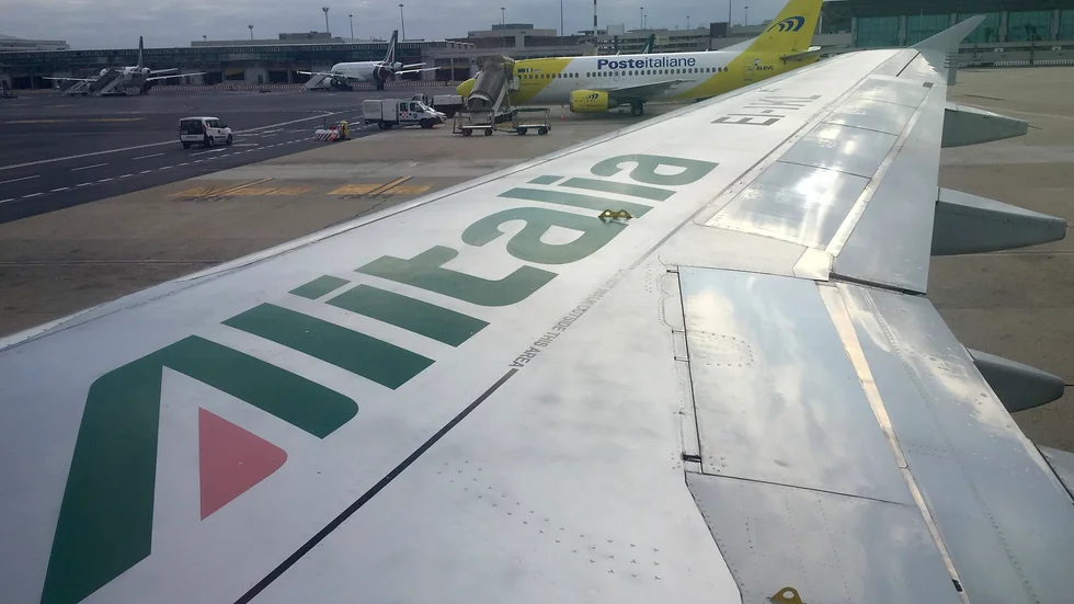 Ett Alitalia-flygplan i Milano. Arkivfoto.