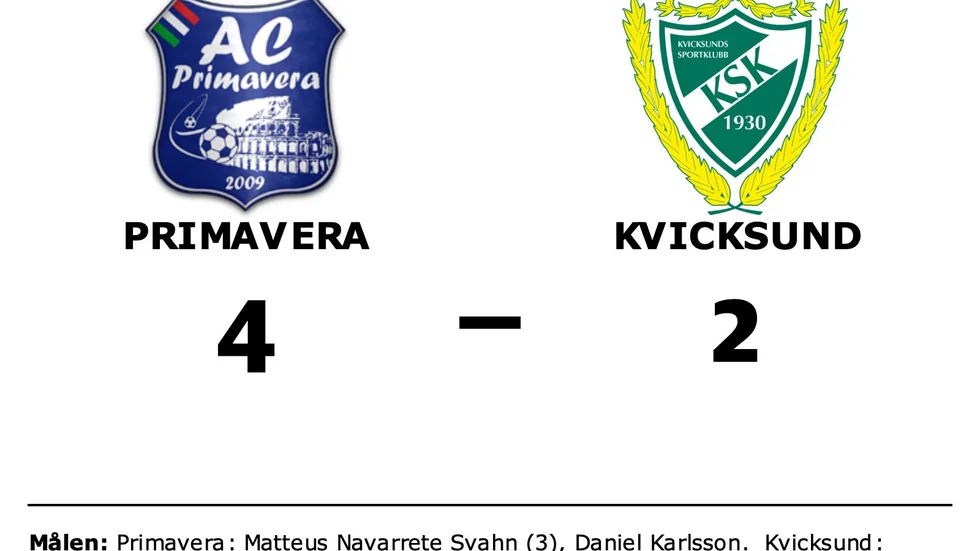 AC Primavera vann mot Kvicksunds SK
