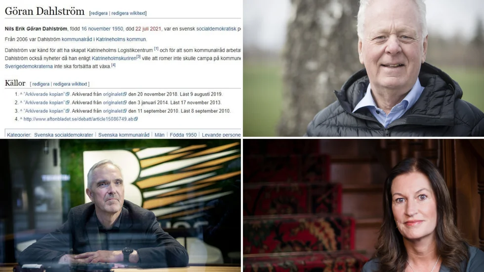 Göran Dahlström dog i juli, enligt Wikipedia. Dahlström kommer att polisanmäla ändringen på Wikipedia. Internetleverantören Bahnhof lämnar ut information om vem som använt IP-adressen på fråga från polisen, säger vd Jon Karlung. 