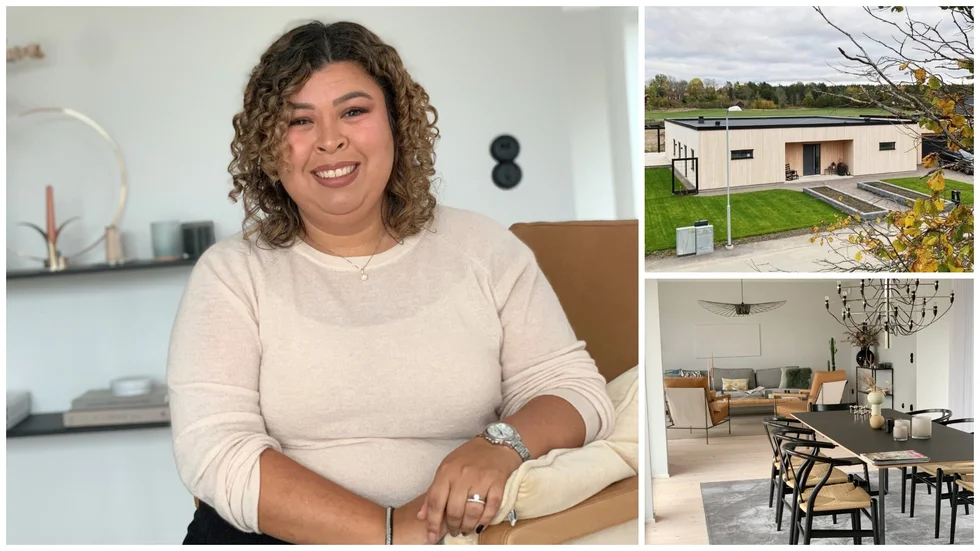Det bästa med att bo i Sturefors är alla grannar tycker Gabriella Öst. Enplanshuset är på 180 kvadratmeter med en 25 kvadratmeter stor atriumgård. Gabriella gillar dansk design och har under lång tid haft svarta detaljer och inslag i sitt hem.