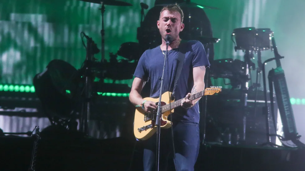 Gorillaz med Damon Albarn var ett av banden som spelade på den brittiska festivalen Boardmasters. Arkivbild.